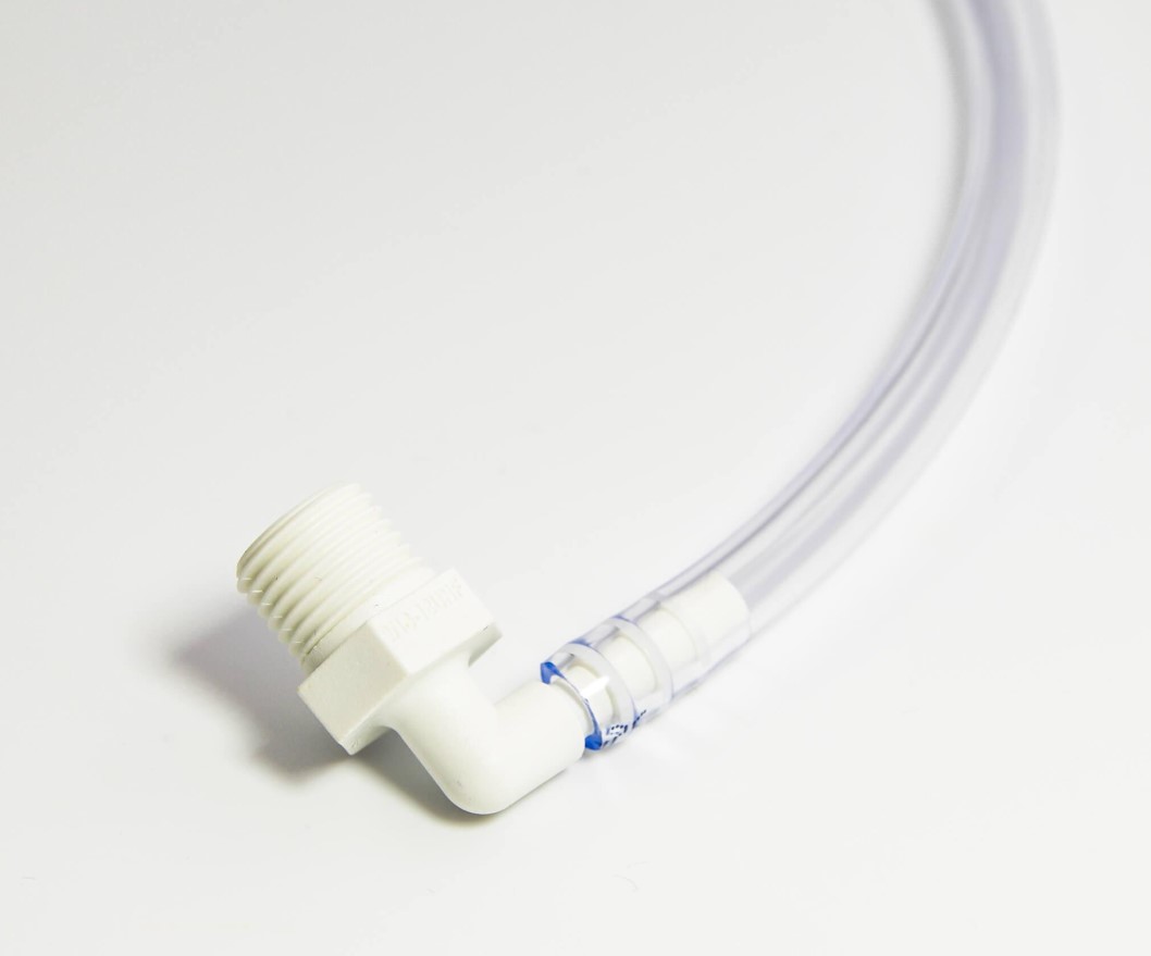 Króciec – wkrętka/ łącznik gwintowany 90 st. z drenem do koncentratora tlenu Respironics